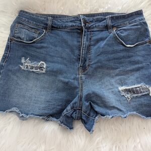 Maurice's Women Jean Shorts With Pattern Holes